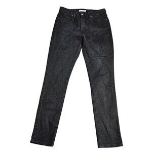 Levi's 721 High Rise Skinny Jeans Womens 31 Black Charcoal Wash Stretch Denim